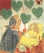 Henri Matisse Two Female Figures and a Dog (Blue Dress and Net-Patterned Dress) (mk35) china oil painting reproduction